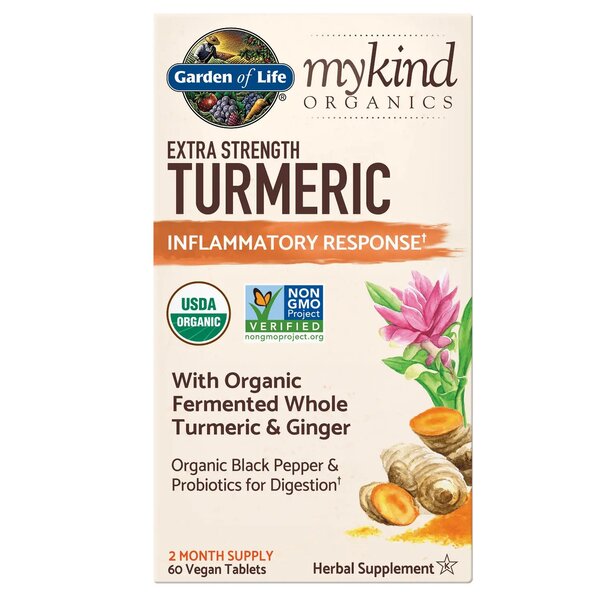 Mykind Organics Extra silná kurkuma - 60 vegánskych tabliet