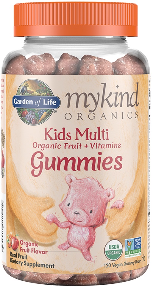 Mykind Organics Multivitamín pre deti Gummies, organická ovocná príchuť - 120 vegánskych gumových cukríkov