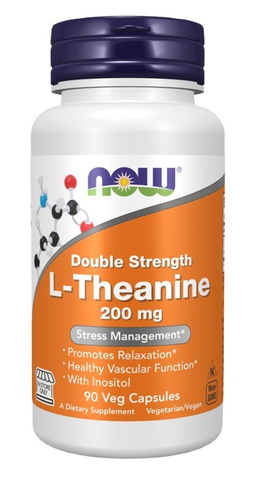 NOW Foods - L-teanín, 200 mg (90 rastlinných kapsúl)