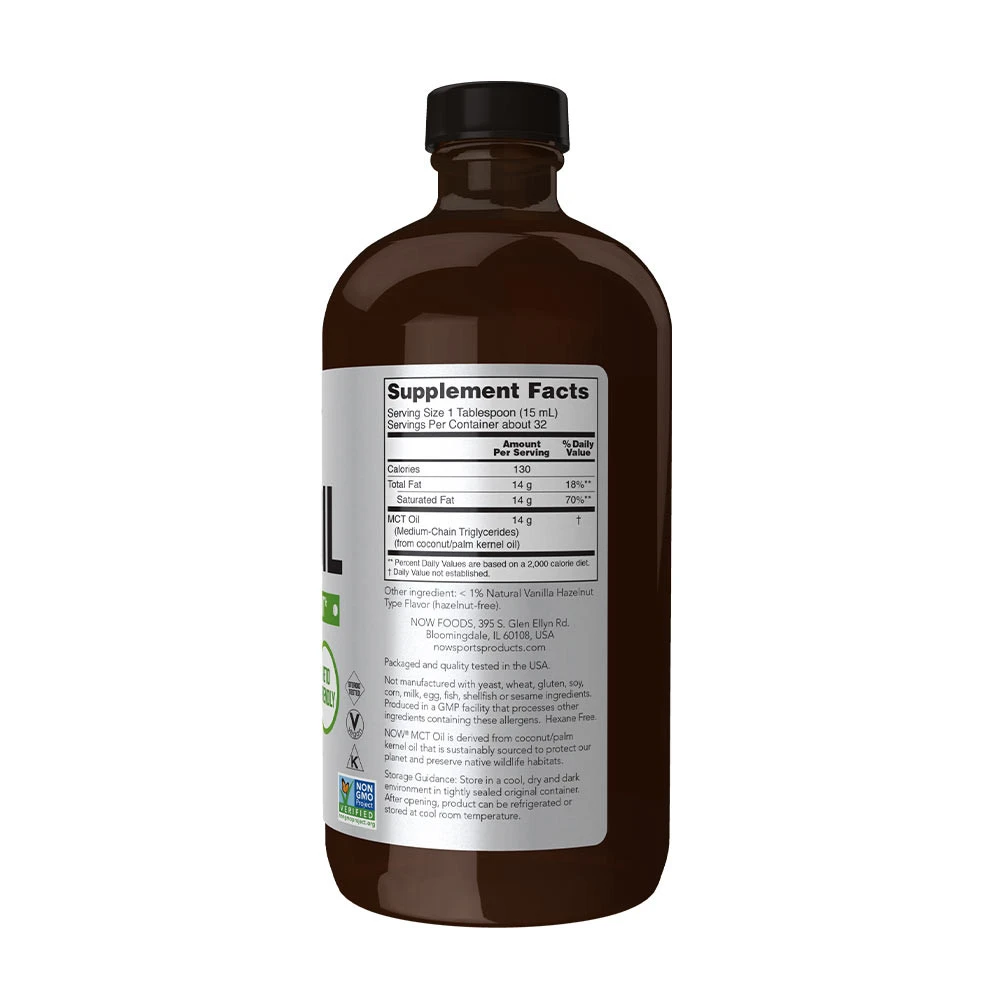 NOW Foods - MCT olej (473 ml, vanilka lieskový oriešok) – Obrázok 6