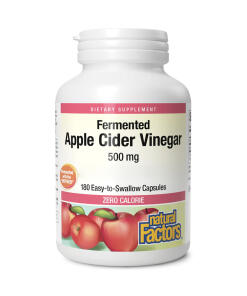 Natural Factors Jablčný ocot 500 mg, 180 kapsúl