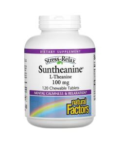 Natural Factors Stress-Relax Suntheanine L-teanín 100 mg, 60 žuvacích tabliet