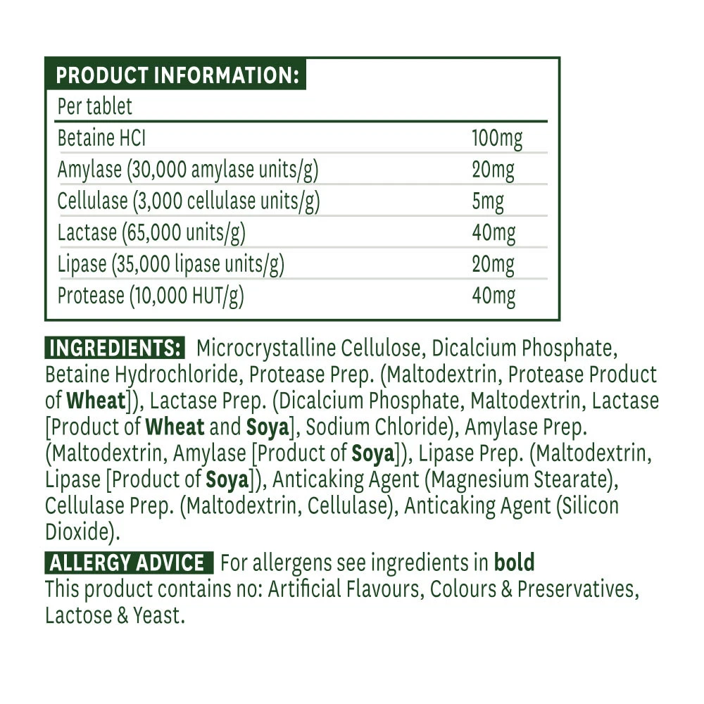 Natures Aid - Komplex tráviacich enzýmov (60 tabliet) – Obrázok 5