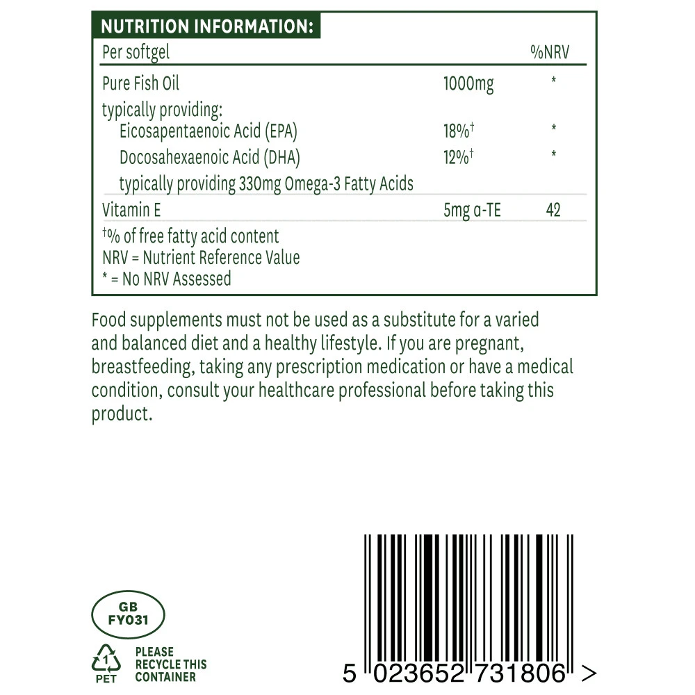 Natures Aid - Rybí olej 1000 mg (120 mäkkých kapsúl) – Obrázok 7