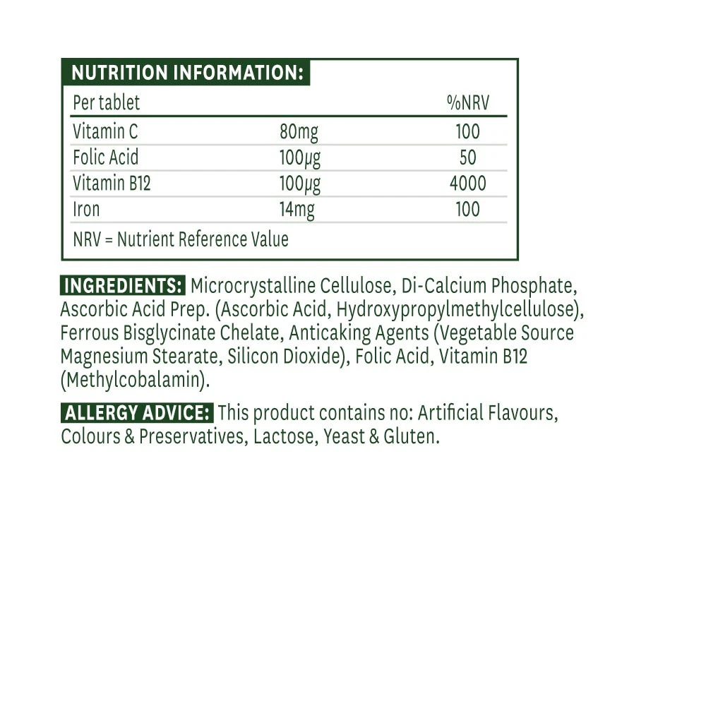Natures Aid - Železo bisglycinát (90 tabliet) – Obrázok 4