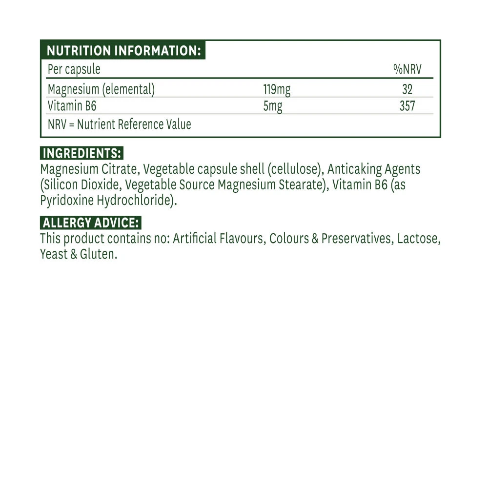 Natures Aid - Citrát horečnatý od Natures Aid (60 kapsúl) – Obrázok 5