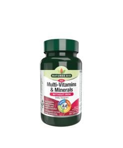 Natures Aid - Multivitamíny a minerály bez železa (60 tabliet)