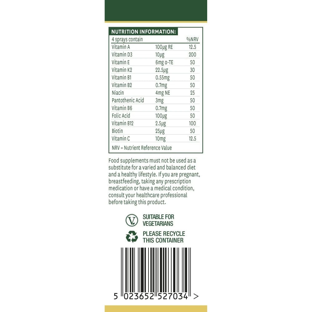 Natures Aid - Denný multivitamínový orálny sprej Natures Aid (30 ml, citrón a pomaranč) – Obrázok 8