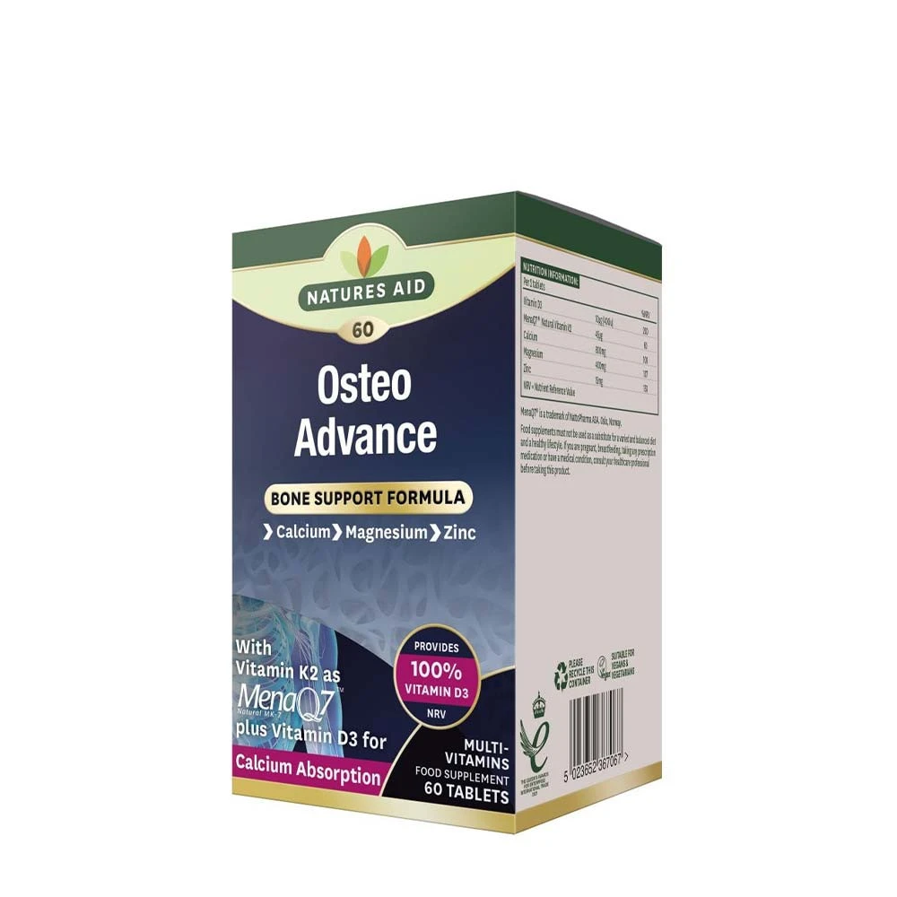 Natures Aid - Natures Aid Osteo Advance - Formula na podporu kostí (60 tabliet)