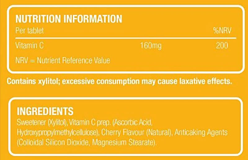 Natures Aid - Super Stars Vitamín C s čerešňovou príchuťou (60 žuvacích tabliet) – Obrázok 4