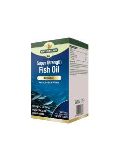 Natures Aid - Super silný rybí olej Omega-3 (60 mäkkých kapsúl)