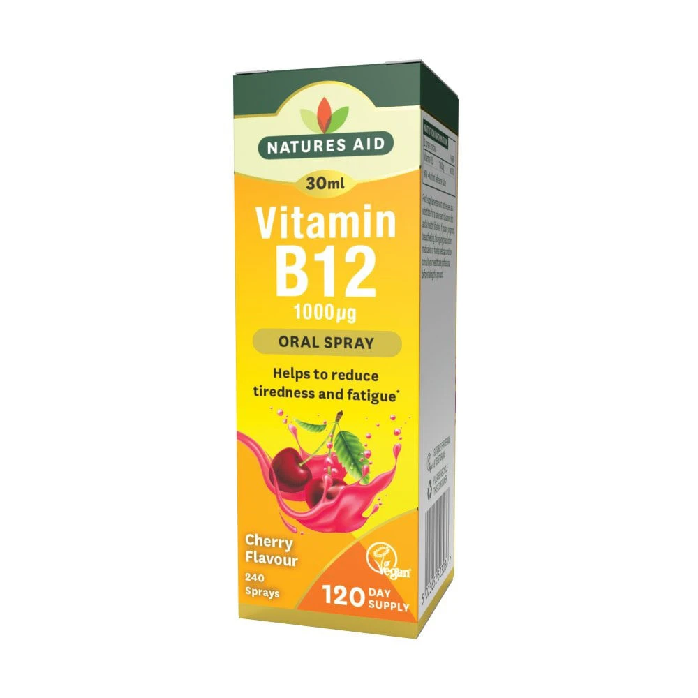 Natures Aid - Denný orálny sprej s vitamínom B12 Natures Aid (30 ml, čerešňa) – Obrázok 4