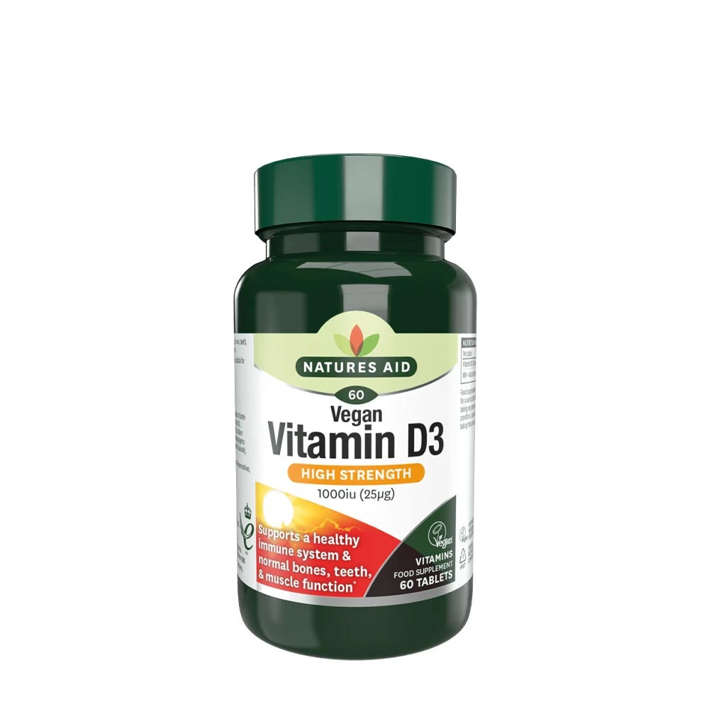 Natures Aid - Vitamín D3 1000 IU od Natures Aid (vegánsky) (60 tabliet)