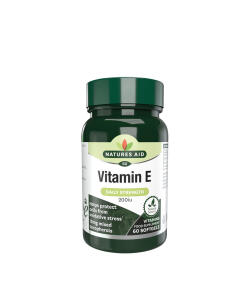 Natures Aid - Vitamín E 200 IU (60 mäkkých kapsúl)
