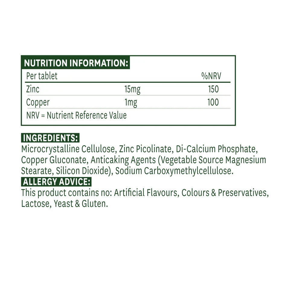 Natures Aid - Zinok pikolinát 15 mg (30 tabliet) – Obrázok 5