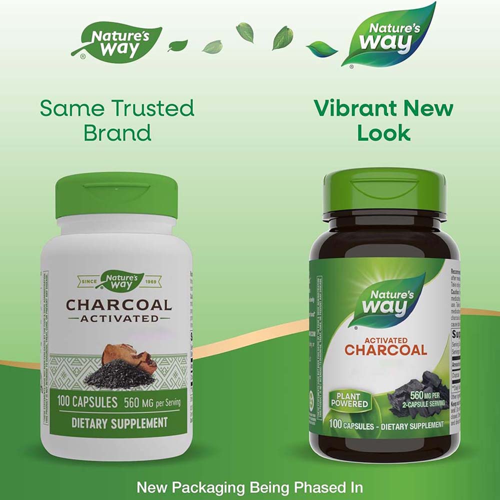 Nature's Way - Aktívne uhlie (100 kapsúl) – Obrázok 6