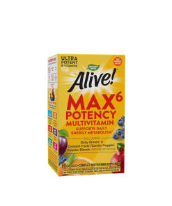 Nature's Way - Alive!® Max6 Maximalna potencia Denný multivitamín bez železa (90 kapsúl)