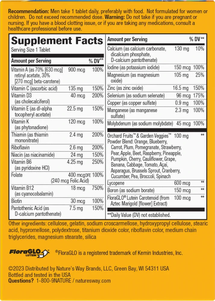 Nature's Way - Alive!® Kompletný multivitamín pre mužov (130 tabliet) – Obrázok 4