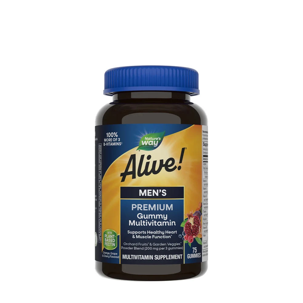 Nature's Way - Alive!® Prémiové multivitamínové gumové cukríky pre mužov (75 gumeniek)