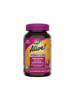 Nature's Way - Alive!® Premium Multivitamín pre ženy nad 50 rokov vo forme gumových cukríkov (75 gumeniek, višňa a hrozno)