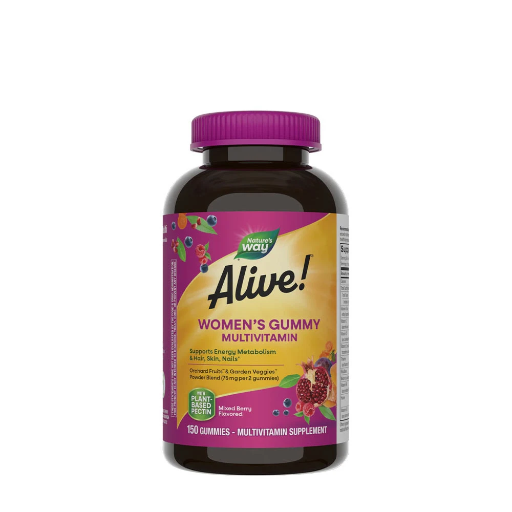 Nature's Way - Alive!® Ženský multivitamín vo forme gumových cukríkov (150 gumeniek, zmiešané bobule)