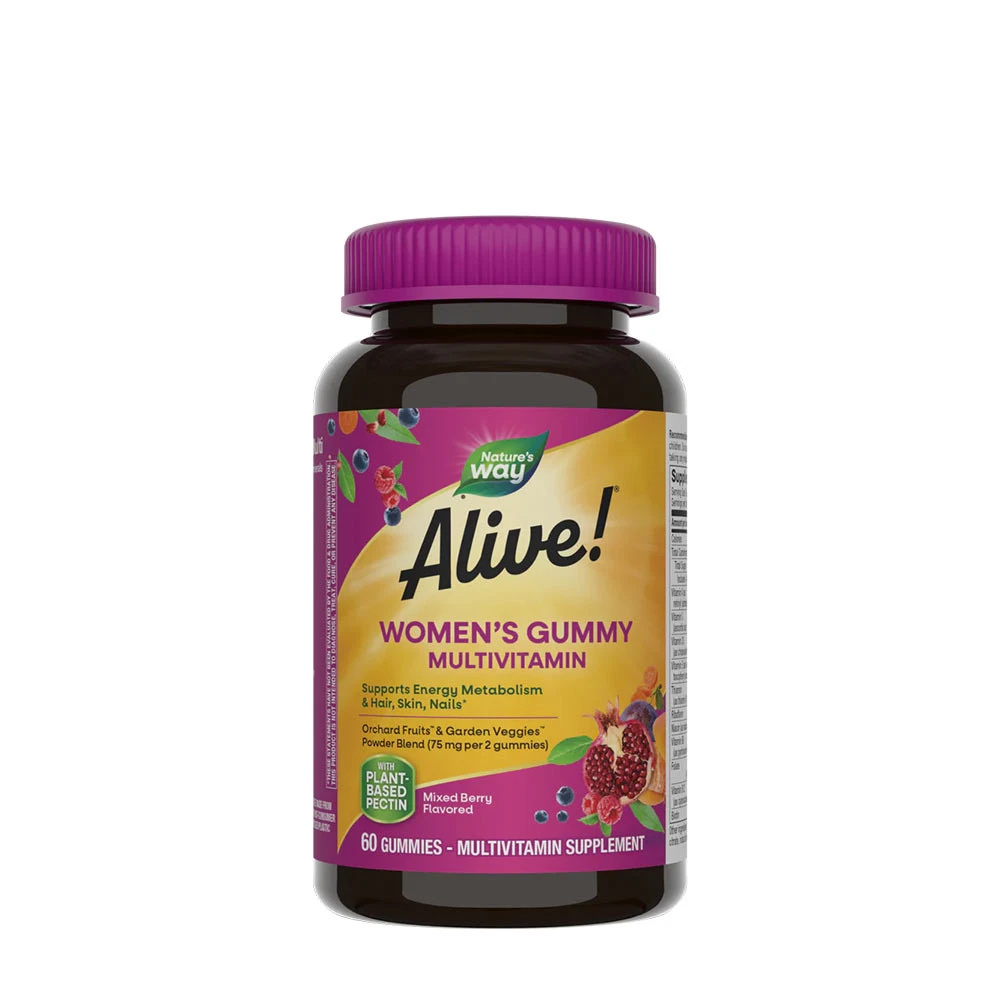 Nature's Way - Alive!® Multivitamín pre ženy vo forme gumových cukríkov (60 gumeniek, zmiešané ovocie)