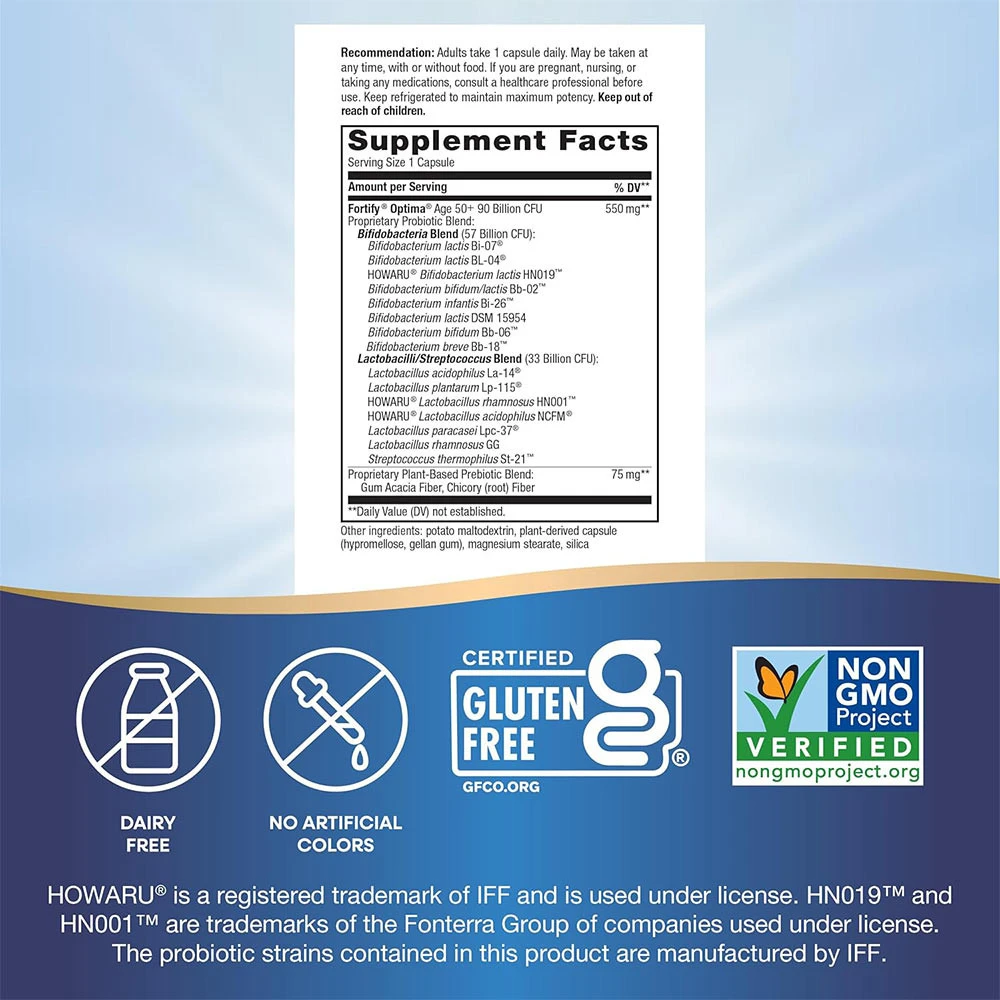 Nature's Way Fortify Optima Age 50+ Probiotikum - 90 miliárd CFU (30 kapsúl) – Obrázok 4