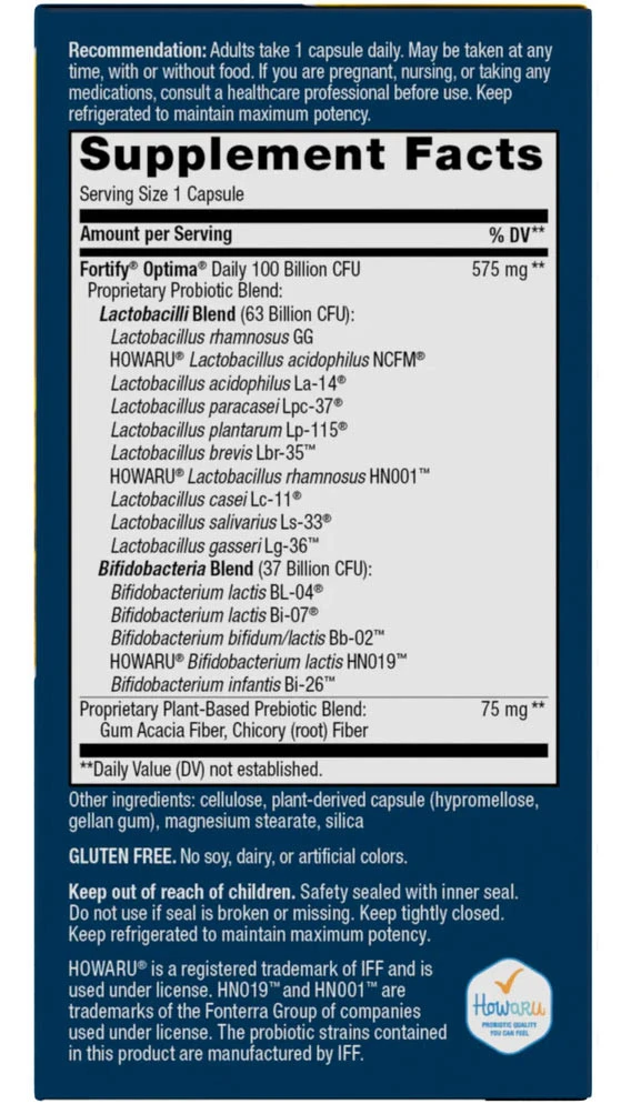 Natures Way - Natures Way Fortify® Optima® 100 miliárd probiotík (30 kapsúl) – Obrázok 2