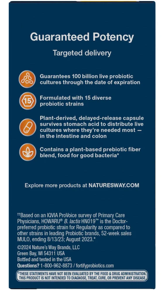 Natures Way - Natures Way Fortify® Optima® 100 miliárd probiotík (30 kapsúl) – Obrázok 10