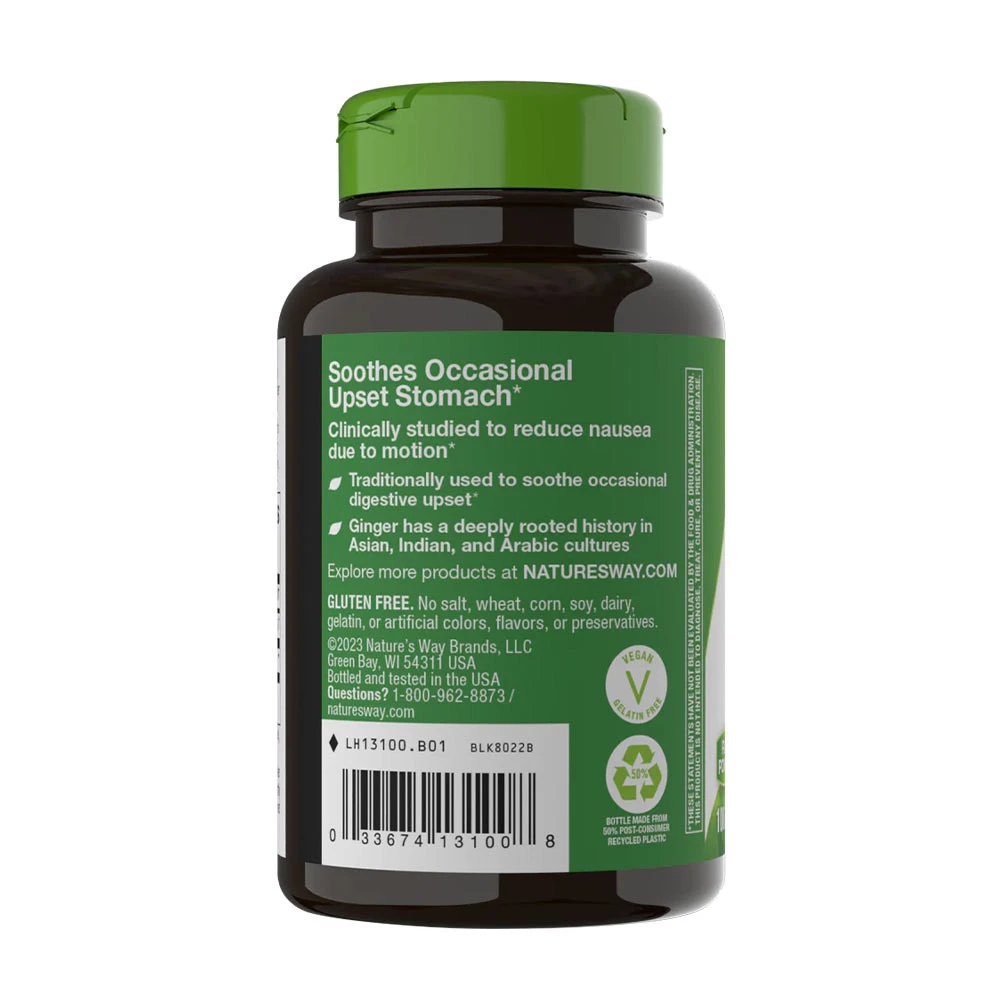 Nature's Way - Zázvorový koreň Nature's Way (100 kapsúl) – Obrázok 3