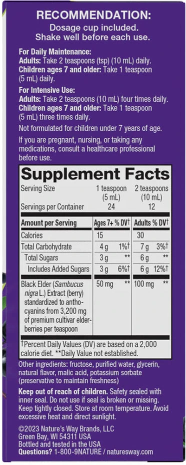 Nature's Way - Sirup Sambucus pre tradičnú imunitu (120 ml) – Obrázok 4