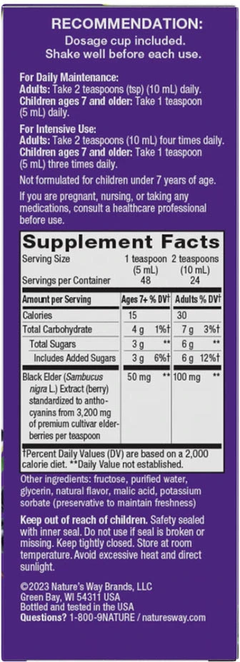 Nature's Way - Sirup Sambucus pre tradičnú imunitu (240 ml) – Obrázok 2