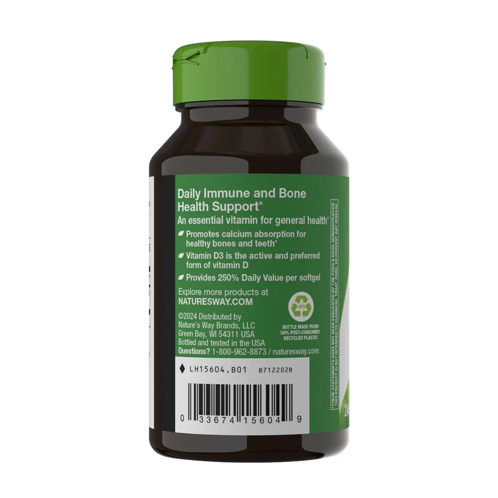 Nature's Way - Vitamín D3 (240 mäkkých kapsúl) – Obrázok 9