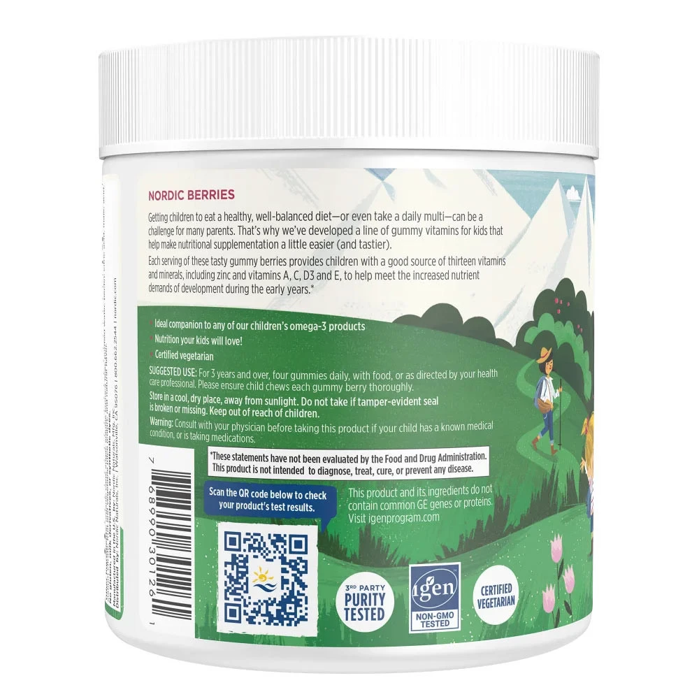 Nórsky ovocný multivitamín, čerešňové bobule - 120 gumi medvedíkov – Obrázok 5