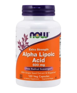 Alfa-lipoová kyselina s extraktom z hroznových jadierok & Bioperine, 600 mg - 120 rastlinných kapsúl