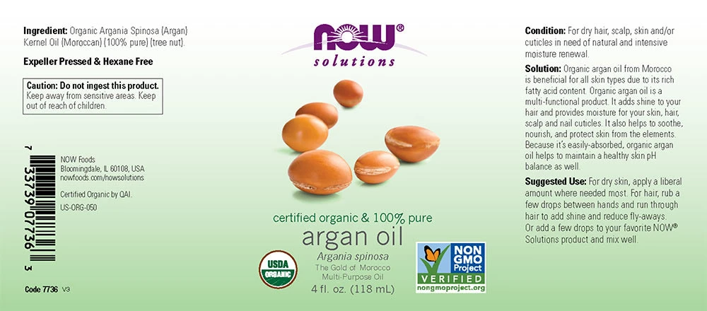 NOW Foods - Organický arganový olej (118 ml) – Obrázok 5
