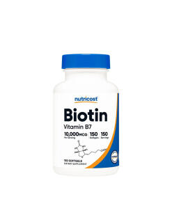 Nutricost - Biotín s kokosovým olejom 10 000 mcg (150 mäkkých kapsúl)