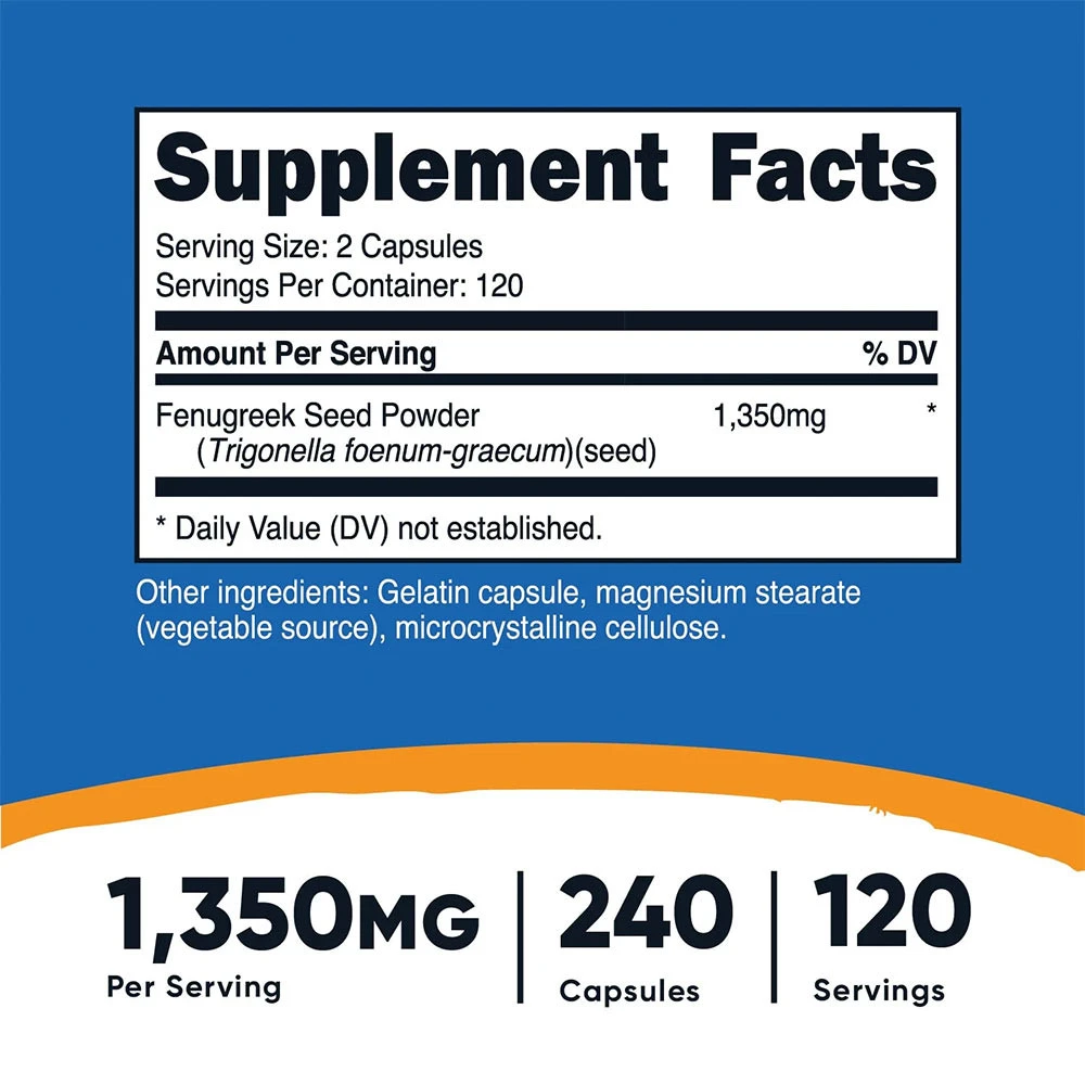 Nutricost Pískavica grécka 1350 mg (240 kapsúl) – Obrázok 2
