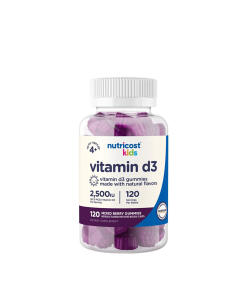 Nutricost - Želatínové cukríky s vitamínom D3 pre deti Nutricost (120 želatínových cukríkov, zmiešané ovocie)