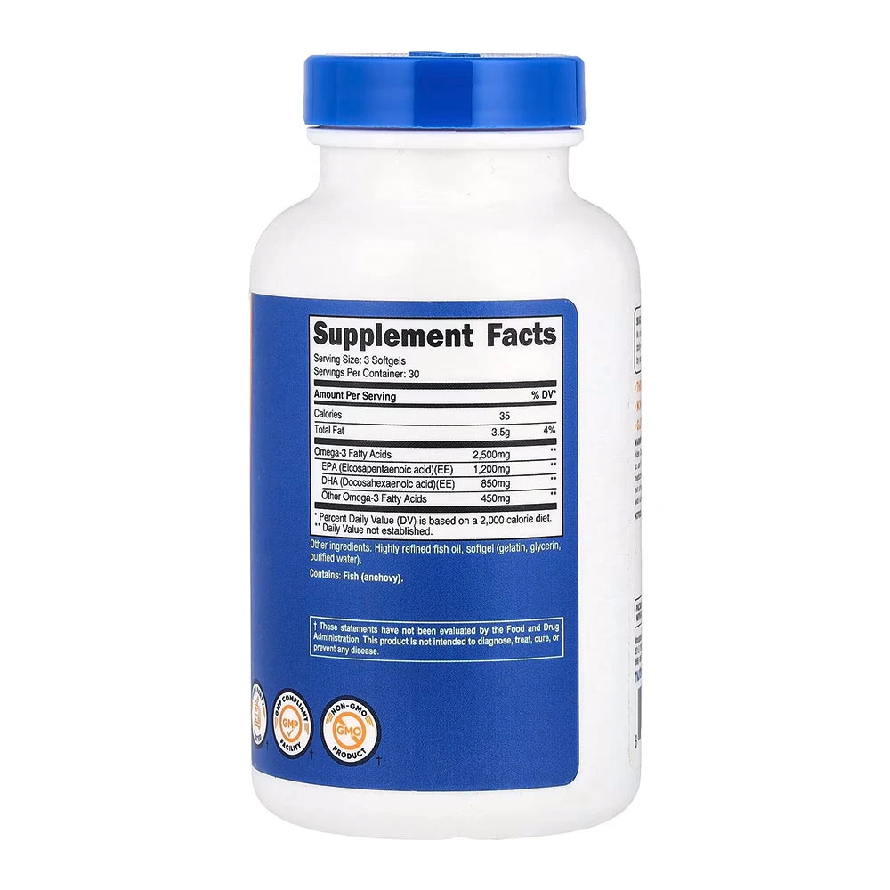 Nutricost - Omega-3 2500 mg (90 mäkkých kapsúl) – Obrázok 4