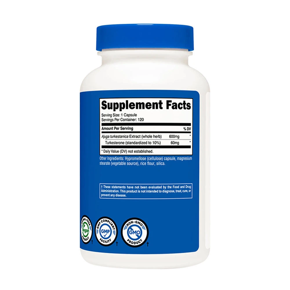 Nutricost - Turkesterón 600 mg (120 kapsúl) – Obrázok 4