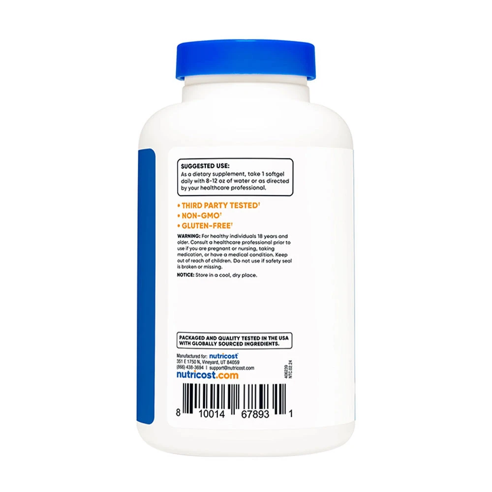 Nutricost - Ubichinol 100 mg (120 mäkkých kapsúl) – Obrázok 5