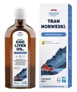 Osavi - Nórsky rybací olej z pečene tresky, 1000 mg Omega 3 (Citrón - Mäta) (500 ml)