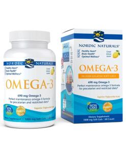 Omega-3, 690 mg Citrón (rybí želatína) - 60 mäkkých kapsúl