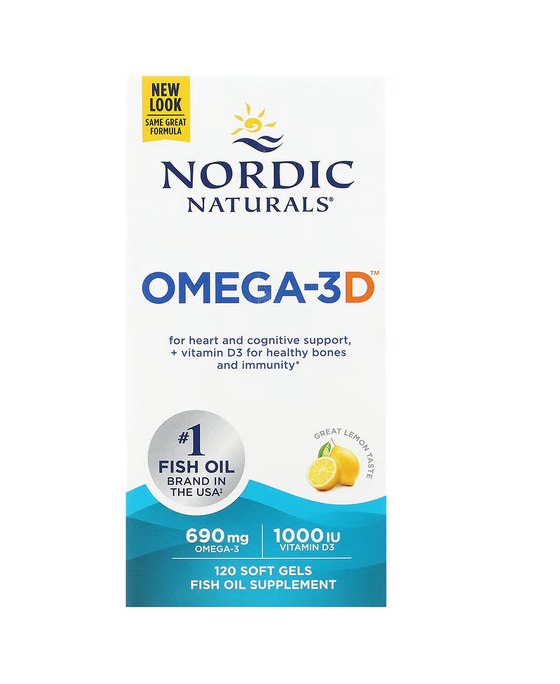 Omega-3D, 690mg Citrón - 120 mäkkých kapsúl