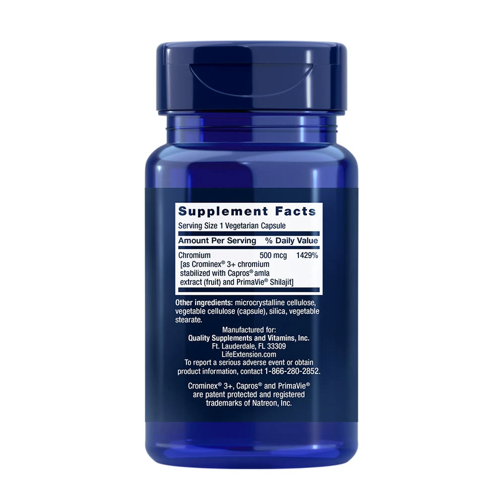 Optimalizovaný chróm s Crominex 3+, 500 mcg - 60 kapsúl – Obrázok 3