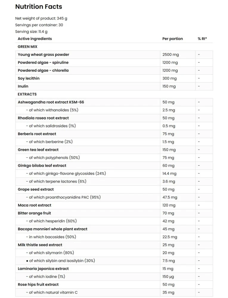 OstroVit - OstroVit Všetky zelené superpotraviny (345 g) – Obrázok 5