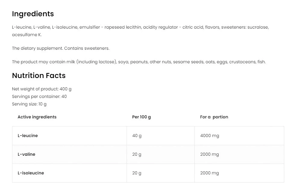 OstroVit - OstroVit BCAA 2-1-1 (400 g, pomaranč) – Obrázok 4