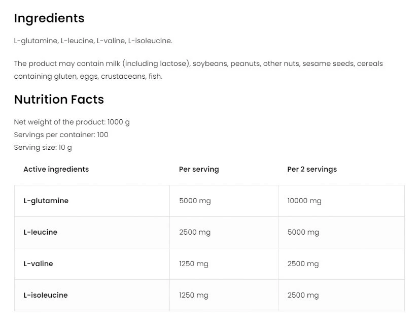 OstroVit - OstroVit BCAA + Glutamín (1000 g, prírodný) – Obrázok 7