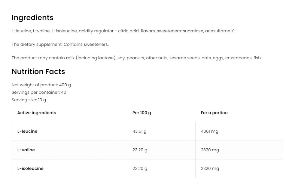 OstroVit - OstroVit BCAA INSTANT (400 g, čerešňa) – Obrázok 7